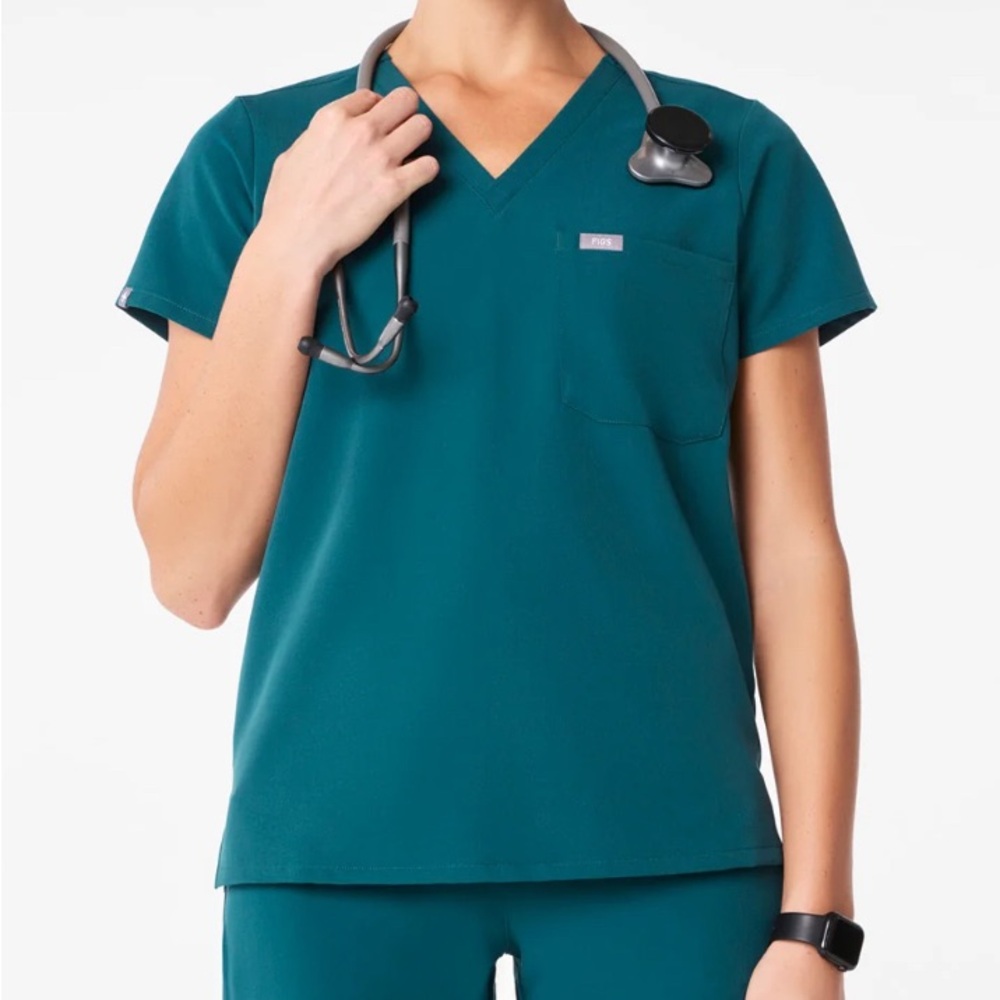 women's Caribbean Blue Catarina™ - One-Pocket Scrub Top - XXS